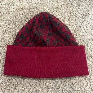 MK Michael Kors Magenta Gray Beanie